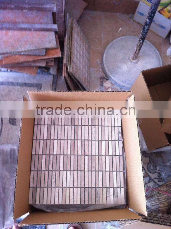China White Wooden marble Mosaic Tile