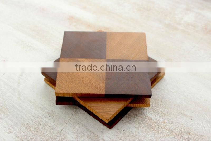 High Quality Multiple Color Wooden Coaster Joint Black Walnut and Oak Coaster