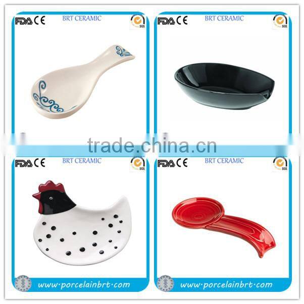 Porcelain black wholesale Spoon Holder