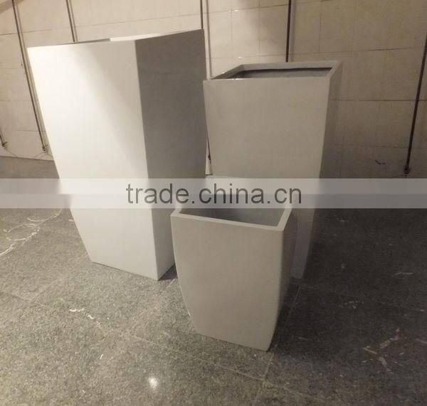 FO-288 Tall Square Decorative Fiberglass Flower Planter Pots