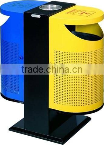 Arlau Metal Steel recycling bin 2 compartments