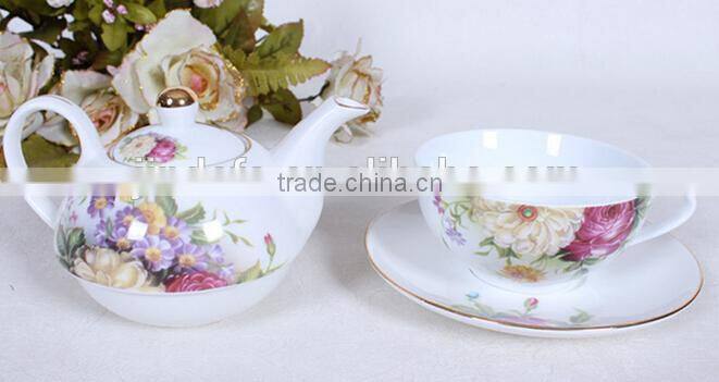 Porcelain top grade flower porcelain tea pot set for one, persian tea set, tea set for one person