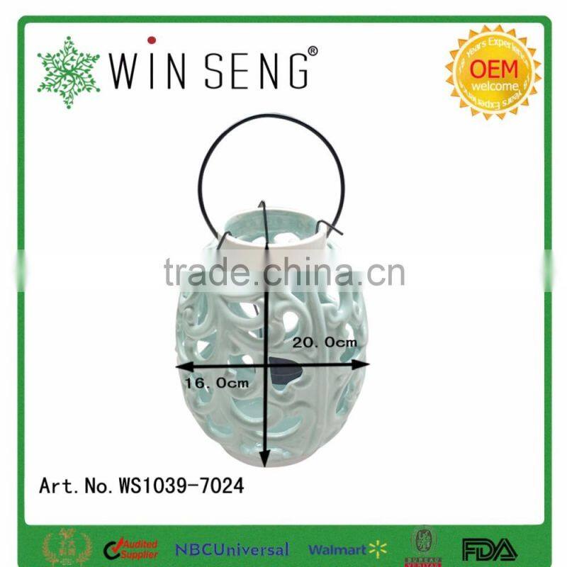 Creative Ceramic Hollow Lantern Candle Holder