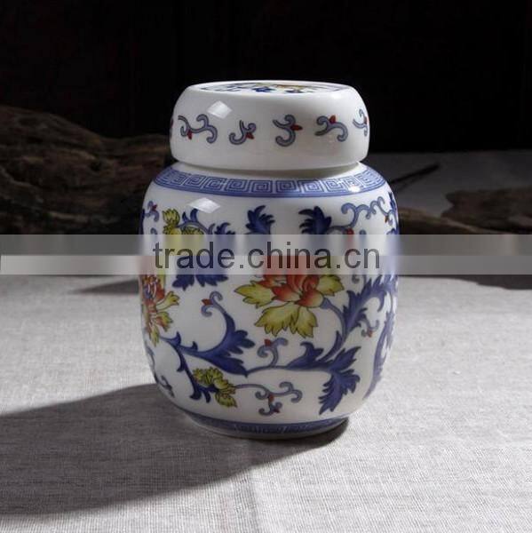 Chinese style blue and white antique chinese cremation urn