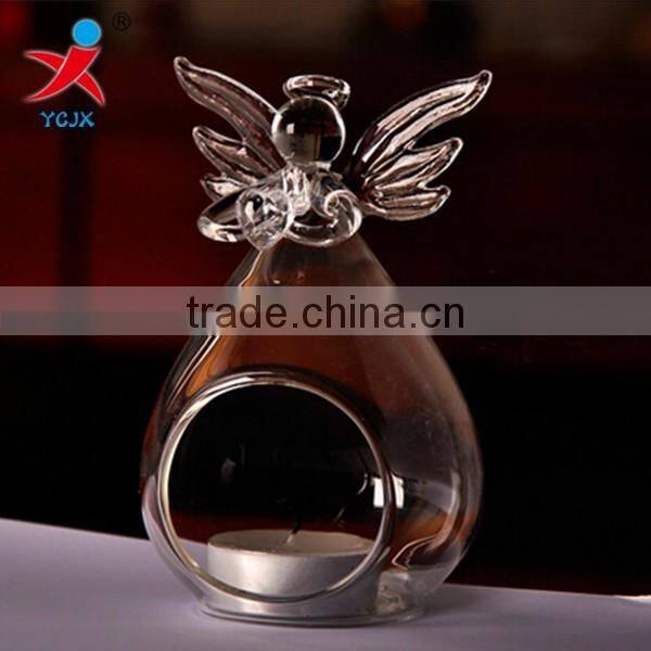 clear glass candle holder