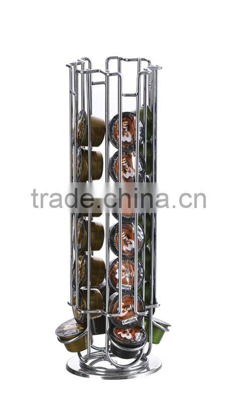 mental 32pcs caffitaly coffee capsule holder , chrome plate capsule storage holder