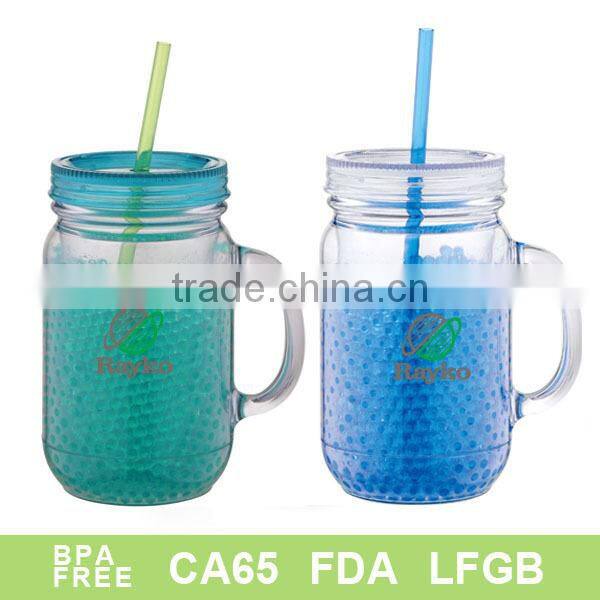 Colorful customizd plastic Freezer beer mug