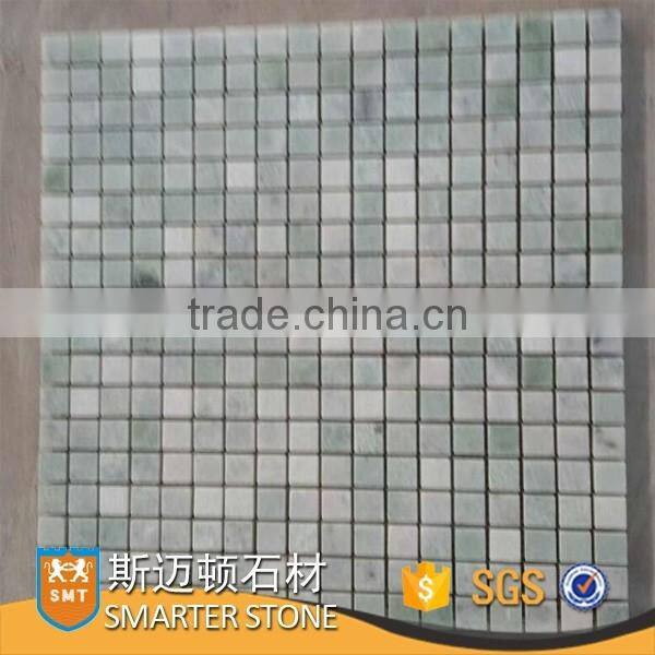 15X15 MM polished square ming green marble mosaic for wall