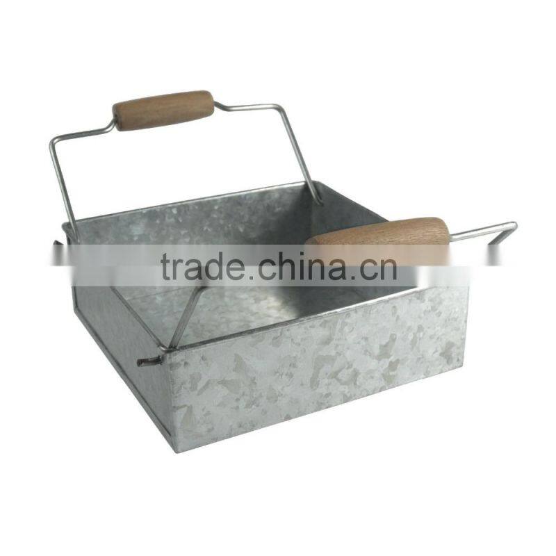 Napkin Holder,Vintage Galvanized metal tray