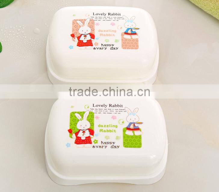 innovative design portable elliptic plastic soap dish box with draining tray