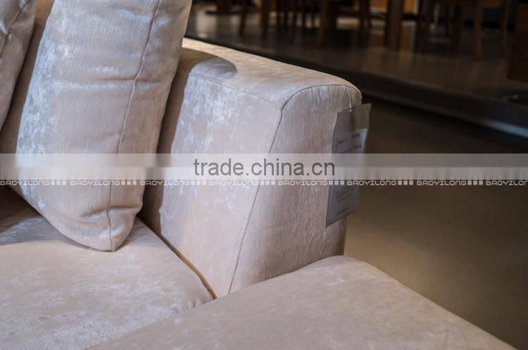 SHIDAI - Modern Beige Microfiber Living Room Sofa Couch Sectional Set Furniture G180