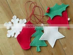 2016 high quality flower shape felt christmas tree decoration passed CE