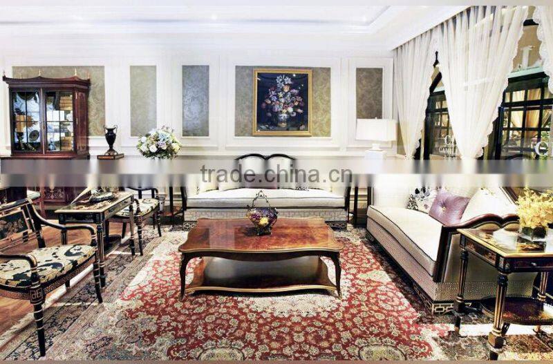 Luxurious European Designed Golden Upholstery Sofa Set, Exquisite Handmade Classic Couches for Villa BF12-05254d