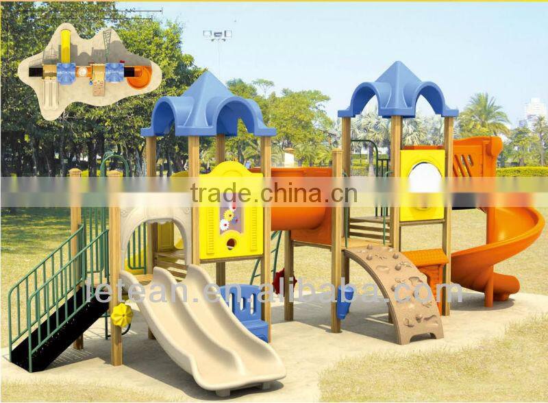 CE certificated slide playground kids plastic and wooden slide LT-2066A
