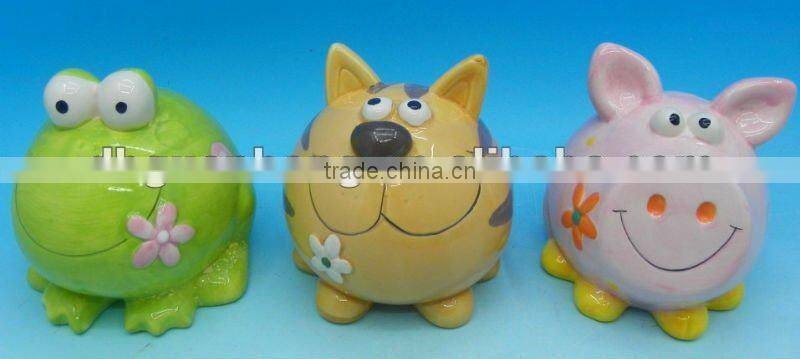 2012 new product ceramic money bank in frog shape