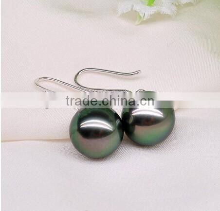 Charms 10-11mm Peacock Green Tahitian Pearl Earrings