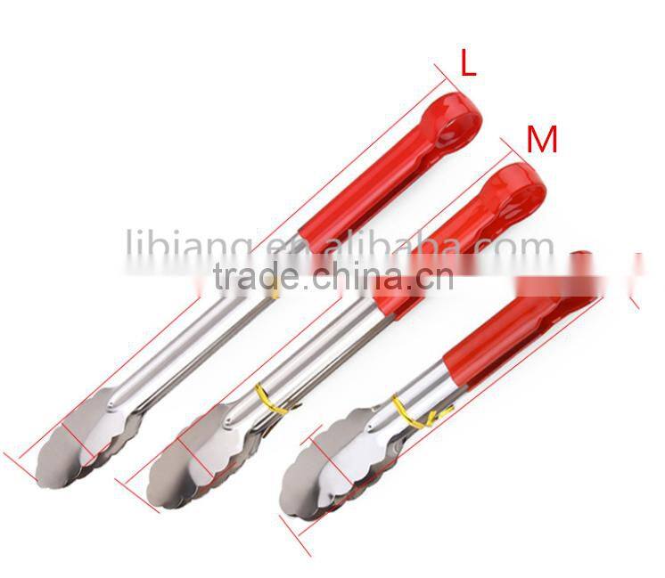 stainless steel bbq food tongs/ bread tongs /salad tongs