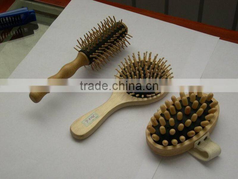 Wooden massage brush