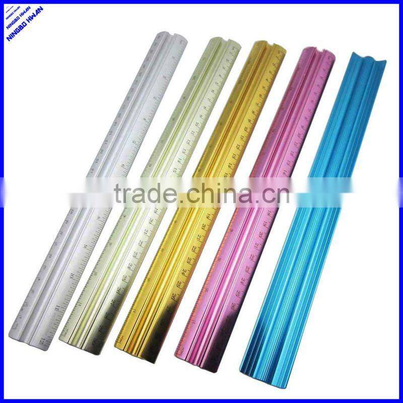 High quality colorful office 30cm aluminium metallic ruler