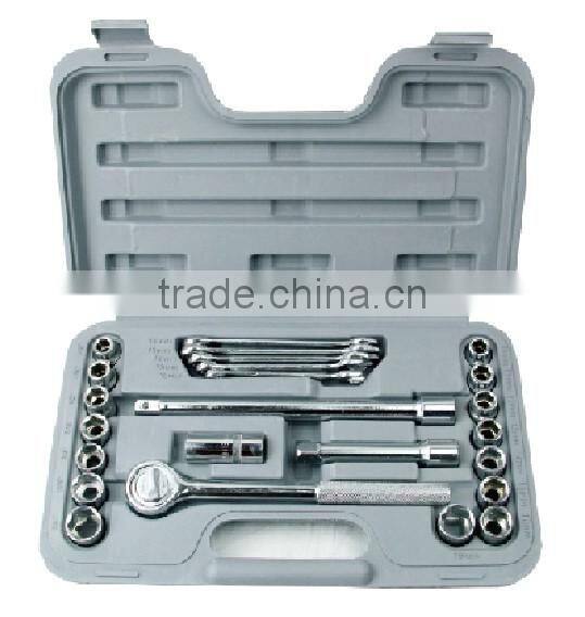 Promotional 24 pcs Socket Set 1/2" with spanners