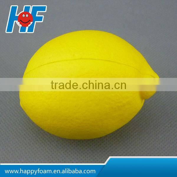 pu promotional cheap fruit gifts lemon shape stress ball