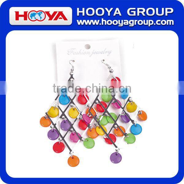 2013 New Designed Colorful Bead Hanging Earrings