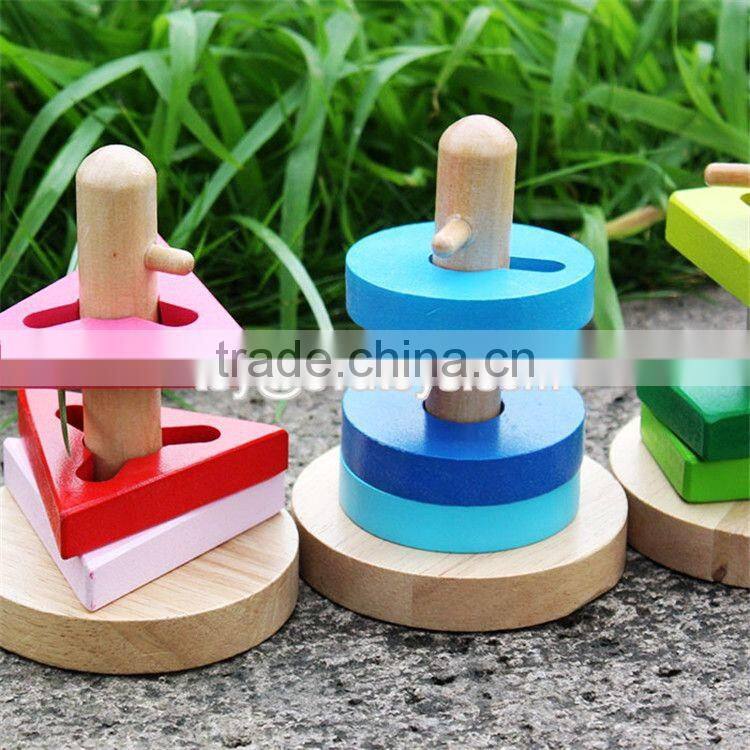 Best sale kids shape matching wooden educational blocks W13E068