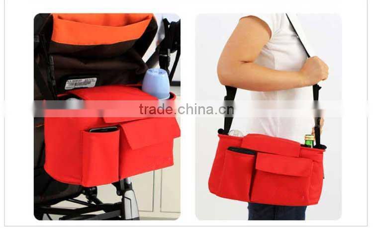 600D polyester baby nappy organizer bag with hanging