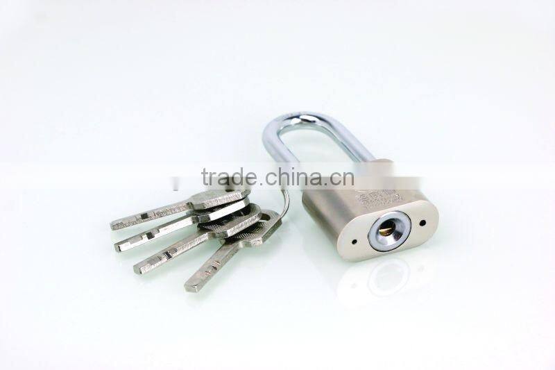 Long shakle nickel plated cast iron padlock, 30mm small lock