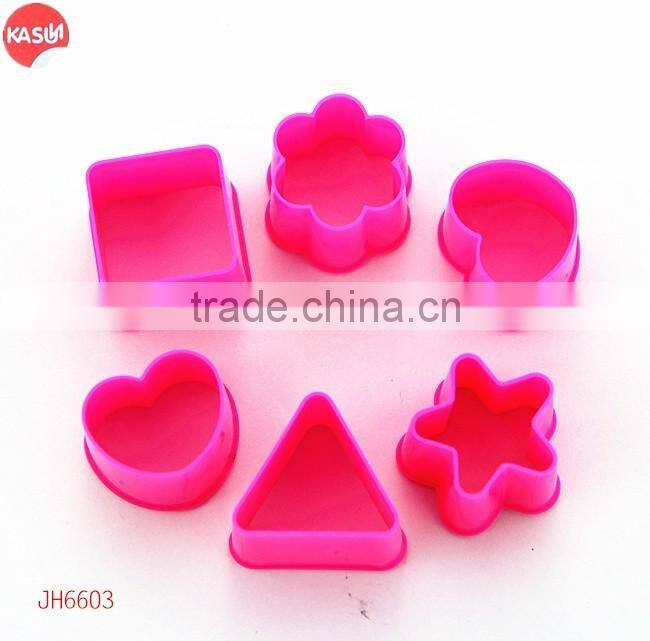 JH6603 Plastic Hand Press Cookie Cutter with Different Shape Designs