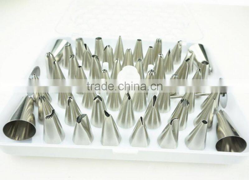 42156 52 Pcs 304 Stainless Steel Cake Master Decorating Tip Set, with Hinged Storage Box