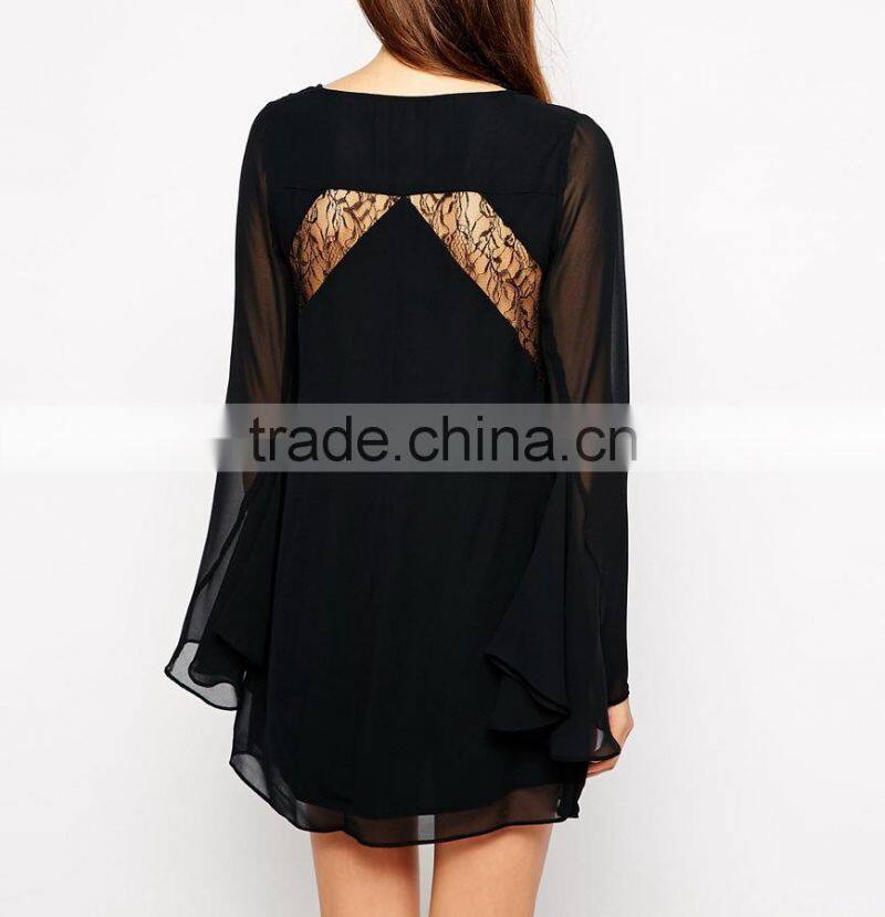 new elegant fashion lady prom party dress quality factory wholesale slit evening dress black long