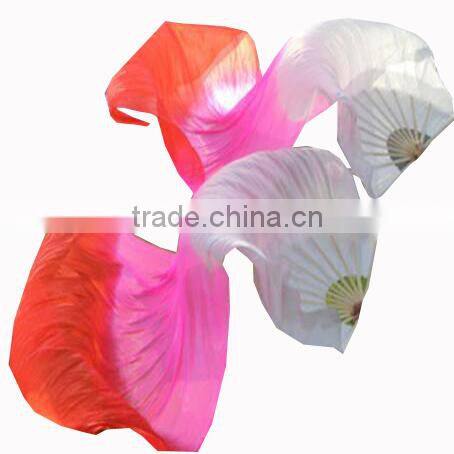 180CM 150CM 100% silk belly dance silk fan veils ombre silk fan veils