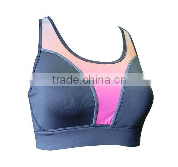 sublimated polyester fitness bra design ,girls fashion workout sports running bra