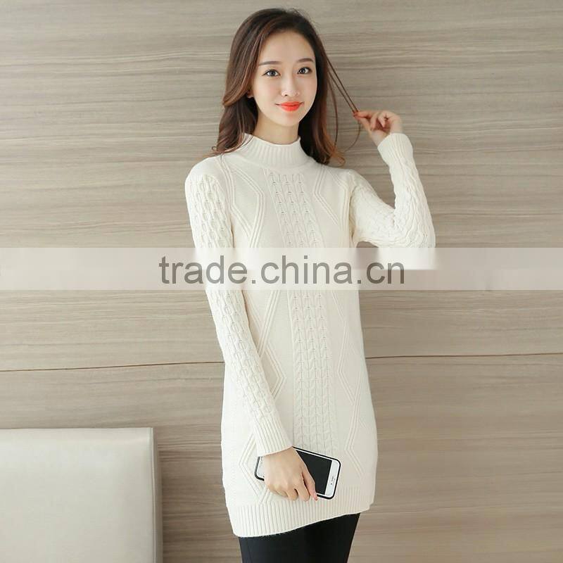 winter fashion women long pullover sweater knitted sweater designs for ladies