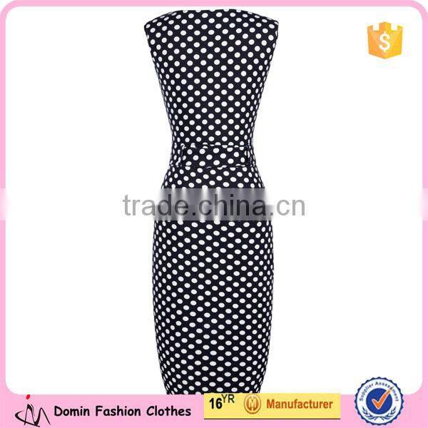 Women's Vintage Pinup Polka Dot Pencil Business Dress