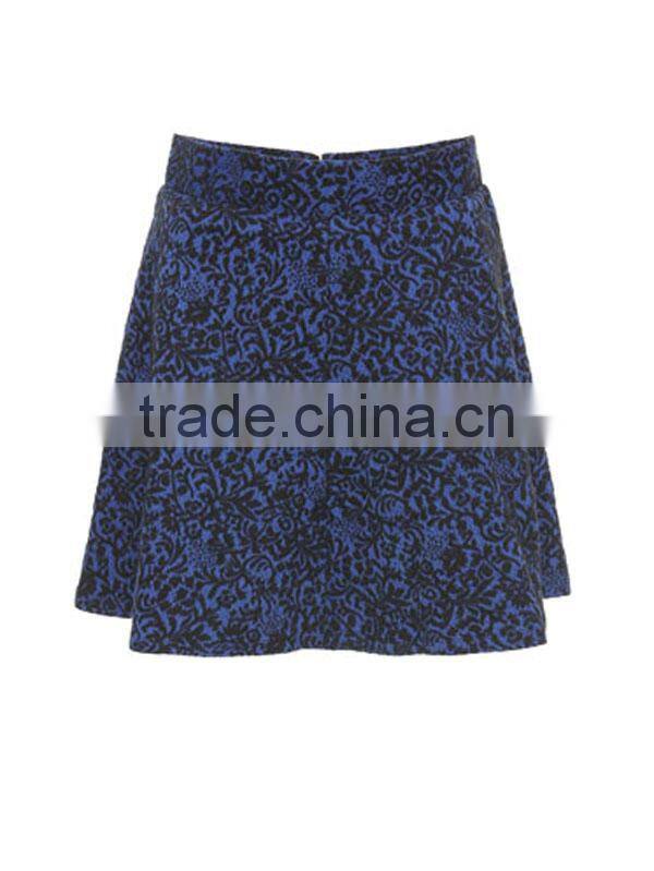 Hot sale mini blue sexy jacquard skirt casual short skirt for ladies
