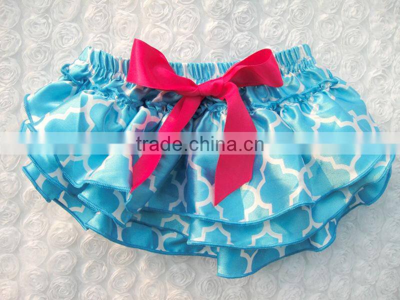 Newest organic satin cloth diaper,ruffle panties baby panties bloomer with bow