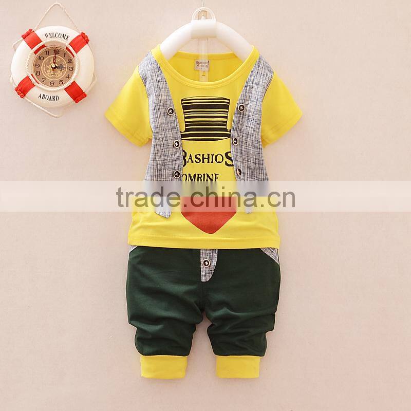 2015 soft 100%cotton lovely boys fancy suit with latest design
