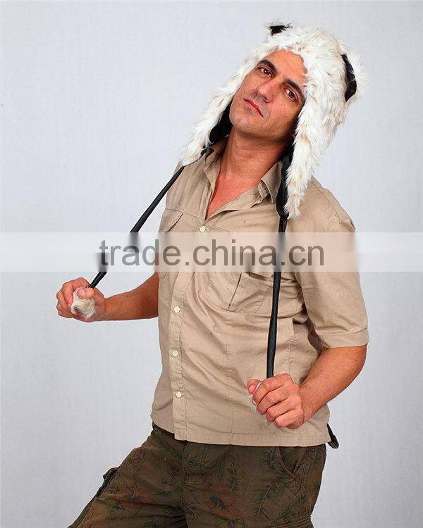 Customized hot sale keep warm free crochet animals fleece hood hat