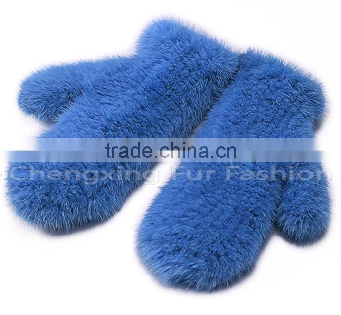 CX-A-60Q 2016 Wholesale Genuine Knitted Mink Fur Gloves