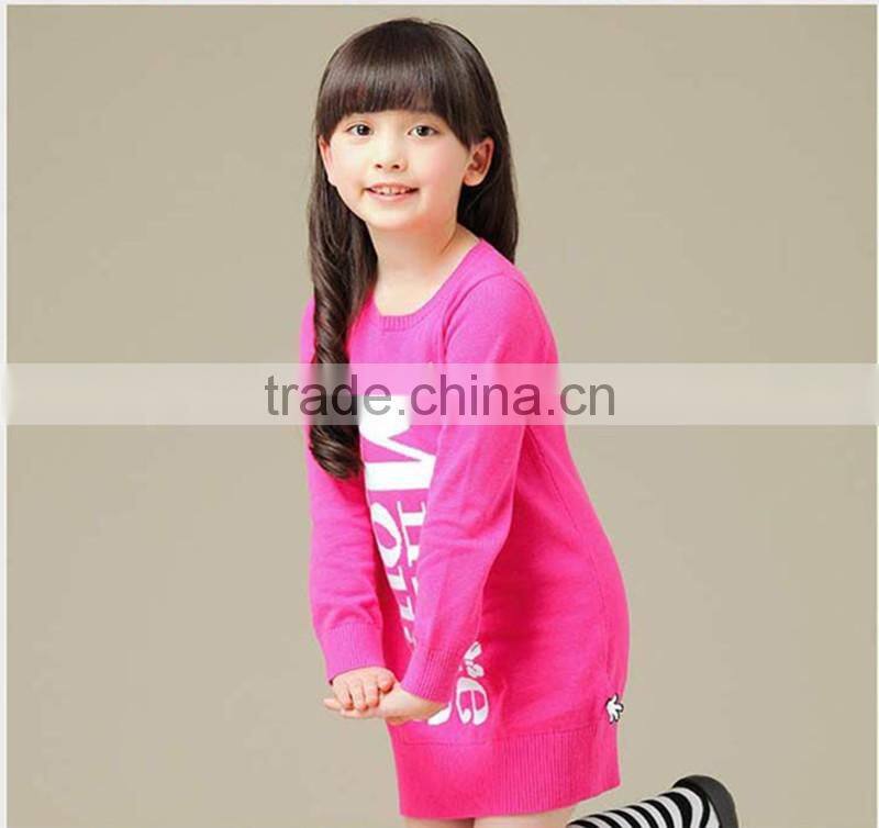 print letters spring rose red longth sleeve pullover for girls