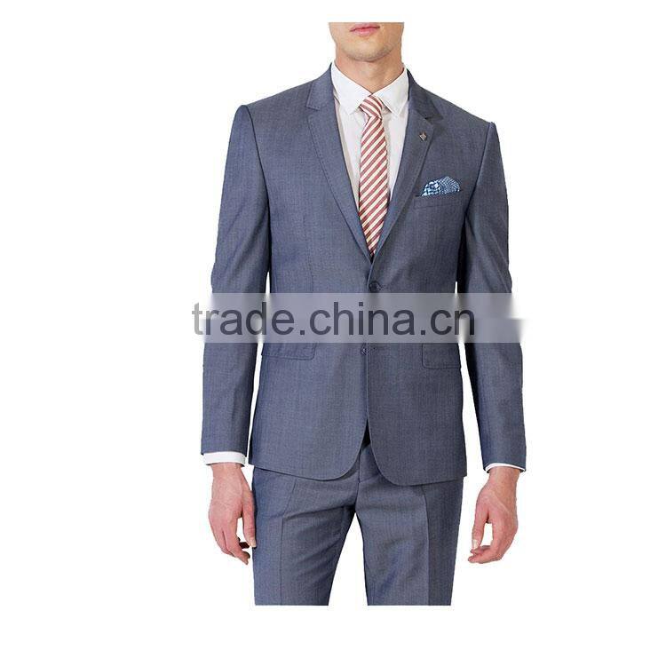 Fashion 2 Button Polyester Viscose Men'S Suit For Wedding