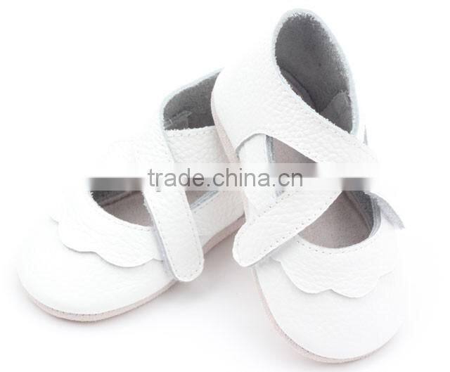 Fancy skidproof mary jane leather baby shoes