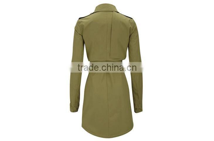 2016 women's fashion spring ventile cotton slim parka jackets women trench coat for wholesale clothing