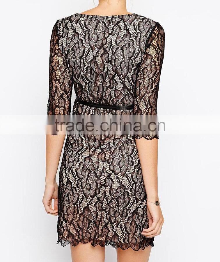 Custom made maternity clothes Long Sleeve Bodycon Lace Dress for fashion pregnant women dongguan weibao clothing