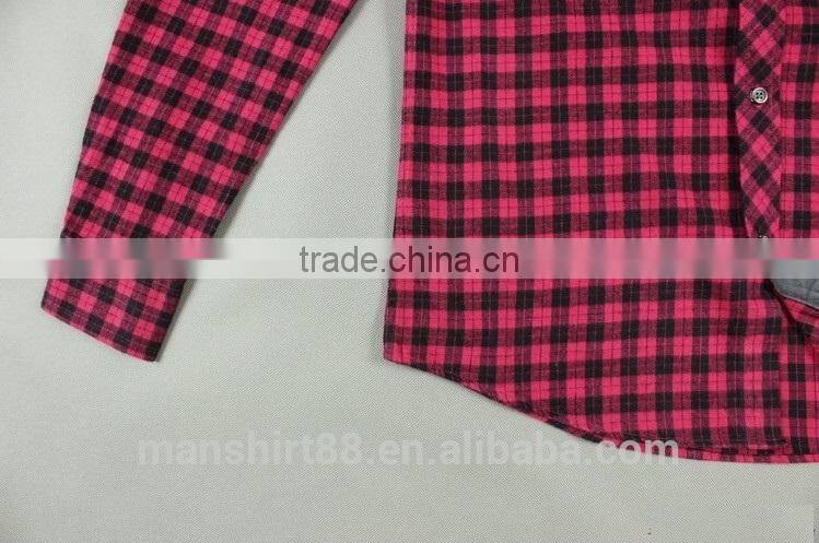 latest winter design button down flannel couple shirt plaid shirt