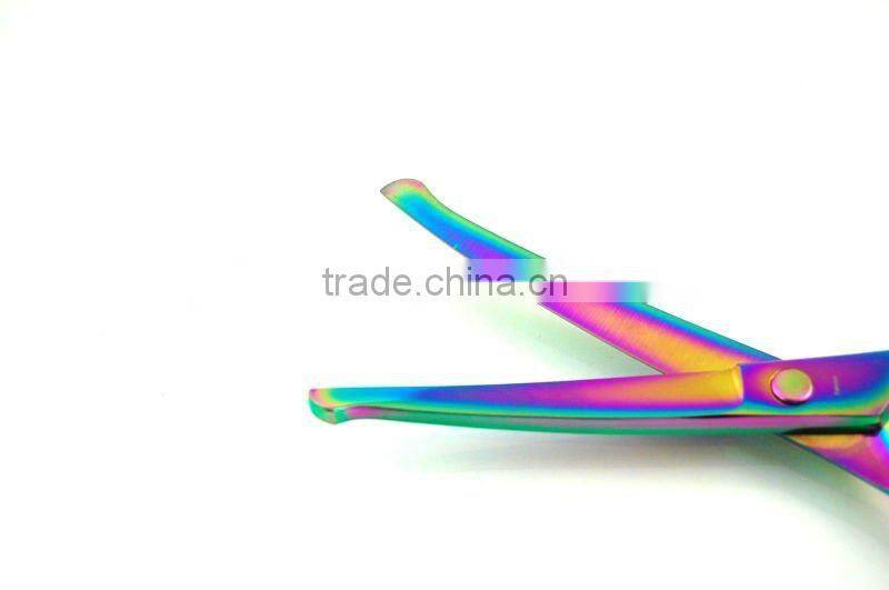 Pet Dog Grooming Shears Sissors CURVED TITANIUM COATED