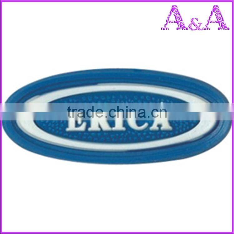 Custom pu leather metal labels / embossed rubber logo