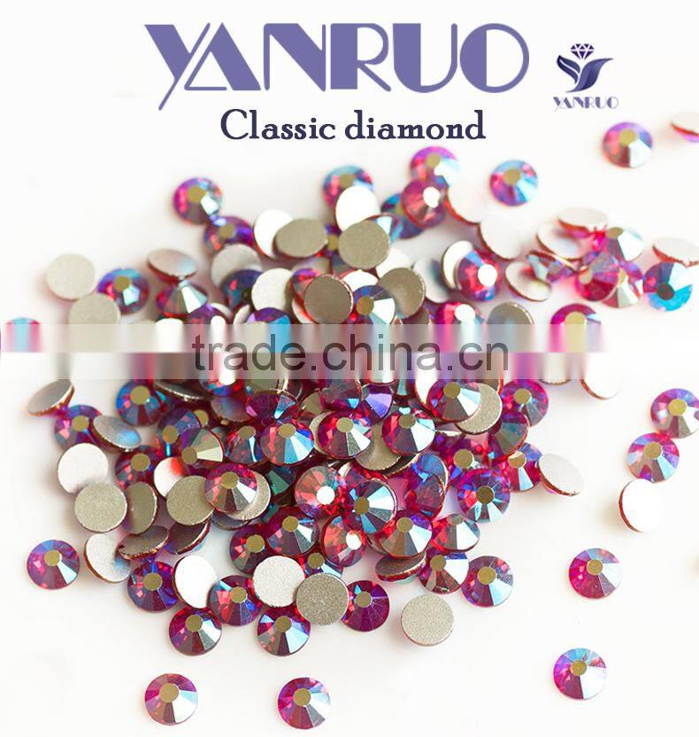 Wholesale SS16 non hot fix strass crystal AB color with AB flat back rhinestone